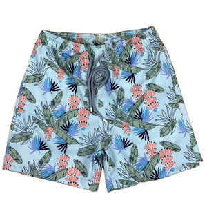 Shorts de bain décontractés pour hommes, bleu marine uni, à séchage rapide, respirants, en polyester/coton, avec cordon de serrage, taille mi-haute - Product Image 5
