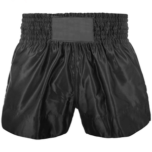 Custom Embroidery Garment-Dyed Solid Breathable 100% Polyester Silk Casual Fitness Muay Thai Cross-Training Shorts for Men - Product Image 5