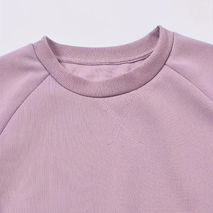 Ensemble sweat-shirt et short rose uni pour bébés filles, col rond, manches longues, décontracté, automne, ensemble de vêtements 2 pièces - Product Image 5