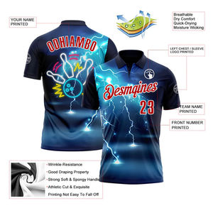 Chemises de golf personnalisées, polos à manches courtes pour hommes, polos de golf extensibles dans 4 directions, sublimation, coupe ajustée, polos athlétiques respirants, prix bas - Product Image 2