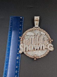 Pendentif flocon de neige Moissanite serti de pierres, collier statement de luxe en or rose, bijoux streetwear personnalisés - Product Image 6