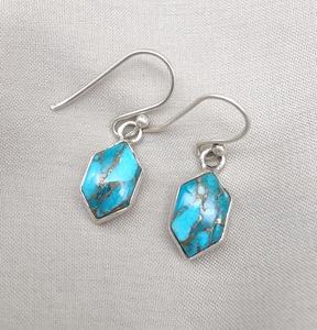 Pendientes de Plata de Ley 925 con Turquesa Azul Cobre, Estilo Art Deco, Certificados por IGI, Regalo de Boda, Joyería para Mujer, Venta al Por Mayor OEM - Product Image 3