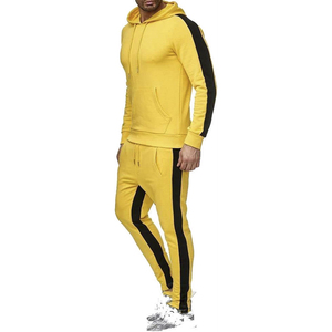 Conjunto de Sudadera con Capucha Ligera de Forro Polar para Hombre, Color Negro y Gris con Bloques de Color, Chándal Casual con Pantalones Jogger Largos con Cordón para Invierno - Product Image 4