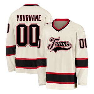 Nouvelle Arrivée 2026 Maillot de Hockey sur Glace Personnalisé Unisexe Col en V Maille Respirante Vêtement de Sport d'Équipe Rayé Manches Longues Personnalisable ODM OEM - Product Image 1