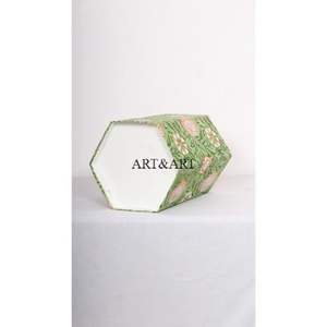 Cubo de Papel con Estampado Floral, de Algodón, Ecológico, con Accesorios de Madera para Almacenamiento, Decoración Multiusos para el Hogar - Product Image 5