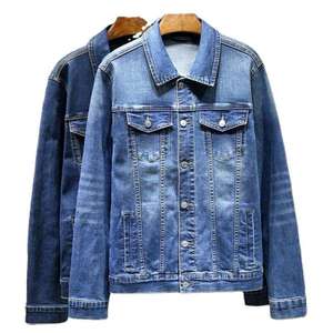 Veste en jean vintage pour homme, déchirée, doublée polaire chaude, coupe oversize, bleu, épaisse, pour l'hiver, style streetwear, décontractée - Product Image 2