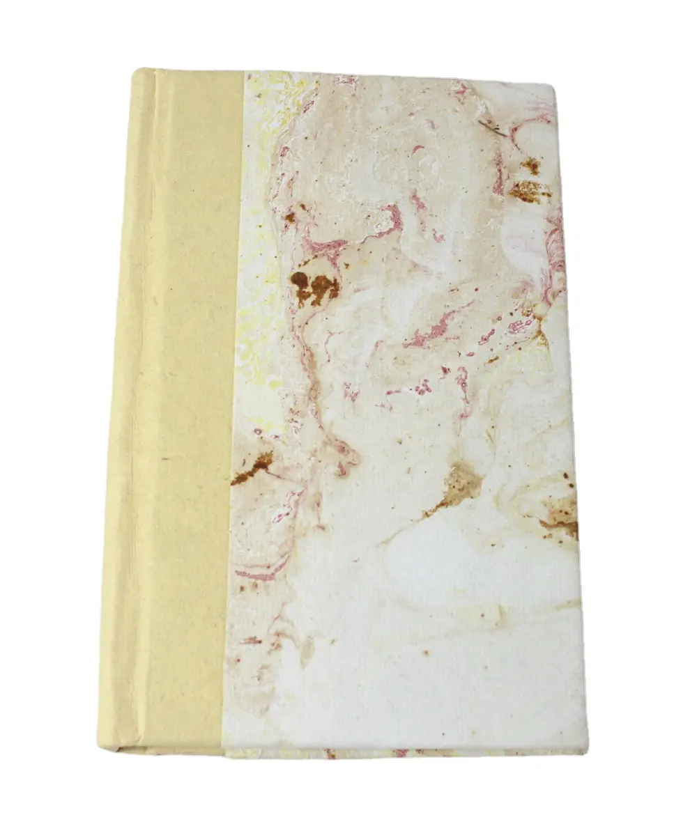 Cahier de notes en papier de coton recyclé, imprimé marbre blanc fait à la main A5 carnets de notes à couverture rigide sans bois et sans acide Journal intime