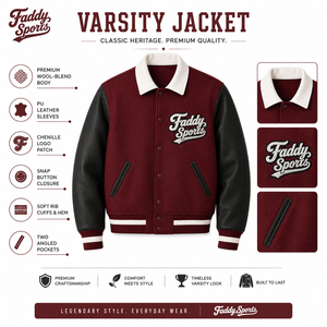 Veste de baseball vintage personnalisée avec logo, veste bomber pour homme, manches en cuir et laine, broderie, streetwear - Product Image 6