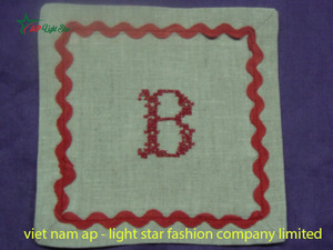 Serviettes de Cocktail Personnalisées en Coton/Lin de Haute Qualité Vietnam VNAP, Design Brodé, Décoration de Mariage, MOQ 50 Pièces - Product Image 6