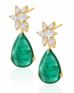 Green <b>Moissanite</b> Pear Cut Drop <b>Earrings</b> Marquise Stones 10K 14K 18K Gold 925 935 Silver Rhodium Plated Luxury Wedding Engagement - Product Image 2