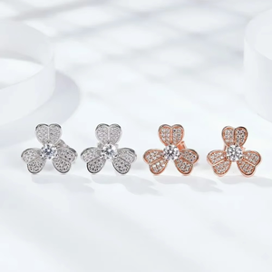 Classic White Gold Diamond <b>Stud</b> <b>Earrings</b> Round Brilliant Cut Natural D Color IGI Certified Women's Everyday Wear Ramdut Ear 0068 - Product Image 5