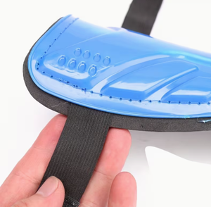 Espinilleras azules de EVA con cierre de velcro, protección ligera para adultos, para fútbol, almohadillas de protección para espinillas y pies, pantorrillas - Product Image 3