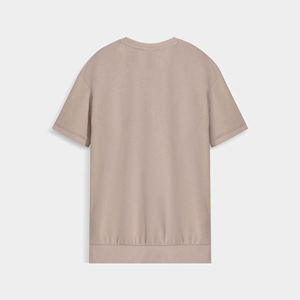 Camiseta cómoda para hombre, 100% algodón, corte regular, informal, manga corta, cuello redondo, con logotipo personalizado, colores sólidos, tejido de punto. - Product Image 2