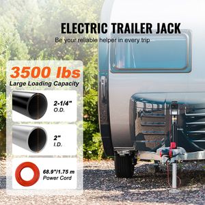 Potente Martinetto Elettrico per Rimorchio RV, Capacità di Carico 3500 Libbre, Martinetto Elettrico da 25 cm a 86 cm con Copertura Impermeabile - Product Image 2