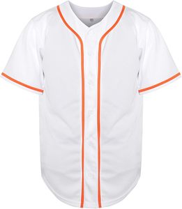 Maillot de baseball blanc pour homme, manches courtes, col en V, séchage rapide, polyester, chemise sportive décontractée, été, taille adulte S - Product Image 3
