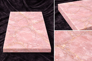 Table à manger moderne de luxe en marbre rose, taille personnalisée, table de salle à manger contemporaine, mobilier de villa de luxe - Product Image 5