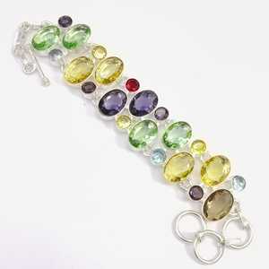 Bracelets en améthyste, citrine, topaze bleue, cadeau pour fille, argent sterling 925, bijoux en gros, bijoux faits à la main, bijoux tendance - Product Image 1