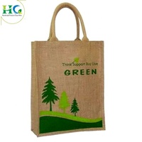 Sac de shopping en toile de jute laminée avec logo personnalisé et poignée portable |   Grand sac fourre-tout réutilisable à prix abordable, fourni par l'Inde