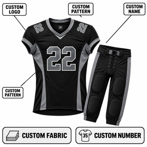 Conjunto de Uniforme de Fútbol Americano para Hombre, Sublimado, Cuello en V, Manga Corta, Poliéster Transpirable, Ajustado, para Todas las Temporadas - Product Image 1