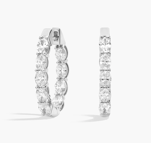 <b>Hoops</b> Earrings Diamond Earrings Gold and <b>Silver</b> Earrings Natural and Lab Grown Diamonds Earrings <b>Hoops</b> Fine Jewelry for Women - Product Image 3