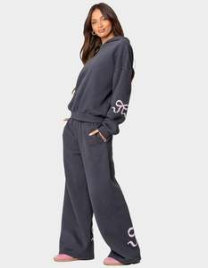 Custom DTF Cotton Polyester Casual Wide Leg <b>Pants</b> Personalized Graphic Logo <b>Lounge</b> Trousers OEM Streetwear Fashion for <b>Women</b> - Product Image 5