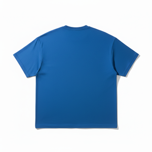 T-shirt décontracté pour femme Lost Youth, coupe classique, col rond, bleu vif, motif uni, manches courtes, tissu jersey en spandex/polyester - Product Image 4