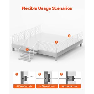 Palo per Ringhiera in Acciaio Inox con Fori Orizzontali 36x2x2, Confezione da 1, con Fori Pre-Forati per Componenti Scale - Product Image 3