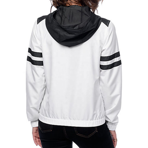 Nuevo diseño: Chaquetas cortavientos de dos tonos para mujer con capucha/Chaquetas cortavientos con cremallera a la moda para mujer - Product Image 3