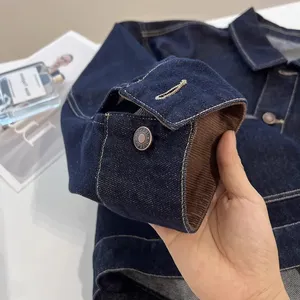 Wholesale 2026 Women's Heavy Embellished Denim <b>Jacket</b> <b>Short</b> Retro Loose Winter Autumn Casual Fashion Coat Button Washed - Product Image 3