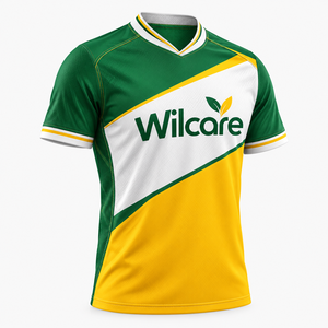 Wilcare Men's Green Yellow White Sport jersey Sublimation Printed Breathable Polyester Adult <b>Leisurewear</b> Top jersey - Product Image 4