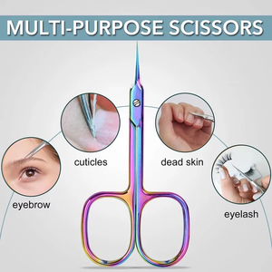 Ciseaux à cuticules 1 pièce, ciseaux à cuticules pour ongles, sourcils, cils, moustache, multi-usages, extra fins, courbés, professionnels - Product Image 4