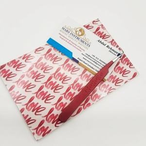 Pinces à cils en acier inoxydable de couleur rouge, à 90 degrés, avec supports pour cils - Product Image 2