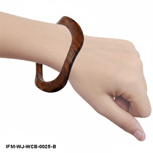 Handcrafted Natural Wood Bangle Organic Wave Shaped Wooden <b>Bracelet</b> <b>Boho</b> Carved Wristband Sustainable Jewelry Gift for Women - Product Image 6