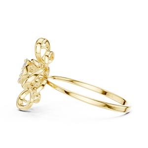 Anillo solitario minimalista de oro amarillo macizo de 14k con diamante redondo de talla brillante para mujer, ideal para compromiso, aniversario o regalo de boda. - Product Image 2