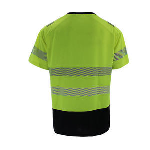 Chemise à manches courtes haute visibilité de qualité supérieure, t-shirt de sécurité bicolore avec bandes réfléchissantes, polos de travail pour les ouvriers du bâtiment - Product Image 3