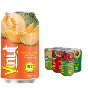 Para VINUT, fabricante de Vietnam, bebida de jugo de melón cantalupo sin azúcar, 330ml, OEM/ODM, Etiqueta Privada, muestra gratis al por mayor - Product Image 1