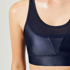 Women's Scoop Neck Seamless Sports Bra Racerback Medium <b>Support</b> Breathable Yoga Fitness Top Solid Style - Product Image 4