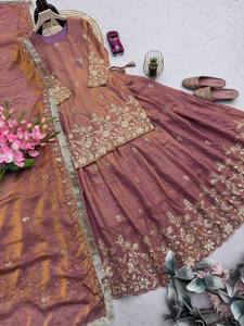 New Arrivals Latest Fashion Elegant Wedding Party Wear <b>Top</b> Lehenga Set Designer soft silk Wedding Wear Outfit - Product Image 5