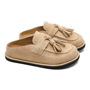 Nuevas Pantuflas de Punta Cerrada para Parejas, con Parte Superior de Cuero, Planas, Casuales, Fáciles de Poner - Product Image 5