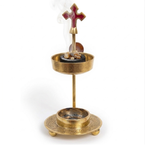 Incensario Cristiano de Latón con Aroma a Sándalo y Jazmín, Decoración para el Hogar de Primavera/Verano - Product Image 1