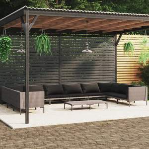 Ensemble de salon de jardin gris foncé D0100HXYQXP, meubles d'extérieur en rotin, résistant aux intempéries, design contemporain, 6 places - Product Image 1