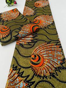 ผ้าพิมพ์ลายแอฟริกันไนจีเรียพรีเมียม ผ้าฝ้าย 100% ดีไซน์สีสันสดใสสำหรับเสื้อผ้าแฟชั่น แอฟริกาใต้ - Product Image 4