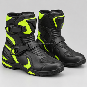 Motorbike Shorts <b>Boots</b> <b>Men</b> Motorcycle Riding Shoes Leather <b>Waterproof</b> Durable Anti Slip Protective Outdoor Casual Footwear - Product Image 4