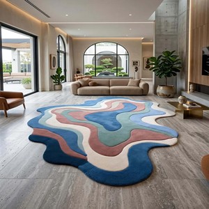 Modern Luxury Hand Tufted Wool Rug Premium Home Styling rug Contemporary Designer Artistic Statement Rug For Bedroom Home Decor - Product Image 1