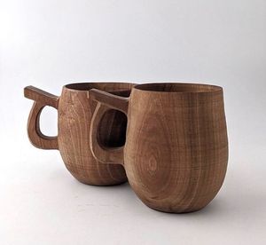 Eco Friendly Wooden Mug Handmade Solid Wood Coffee <b>Cup</b> Natural Finish Rustic Style Drinkware for Tea Coffee - Product Image 2