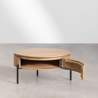 Table basse ronde Vandana Grand Cresta Ø90 cm en bois de manguier Analis