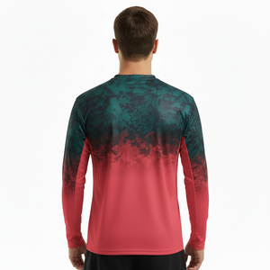 Vêtements de pêche à manches longues respirants et à séchage rapide, 100% polyester, motif cœur personnalisable, chemise décontractée d'été pour hommes - Product Image 2