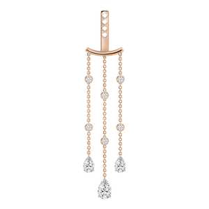 Pendientes de Diamantes Cultivados en Laboratorio con Forma de Pera, Oro de 14K y 18K, 1.94ctw, Engaste de Bisel y Puntas, Barra Curva Colgante, para Mujer, Certificación IGI - Product Image 5
