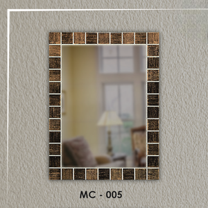 Espejo rectangular de mosaico con un marco llamativo elaborado con pequeños azulejos cuadrados, adecuado para sala de estar, pasillo o baño. - Product Image 1