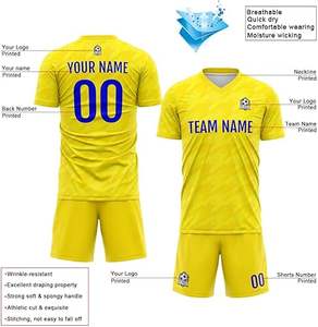 ชุดฟุตบอลดีไซน์ล่าสุด โพลีเอสเตอร์ 100% สไตล์ใหม่ ชุดมืออาชีพสำหรับผู้ใหญ่ คุณภาพพรีเมียม สีสั่งทำได้ แห้งเร็ว - Product Image 3